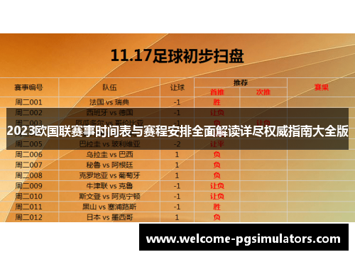 2023欧国联赛事时间表与赛程安排全面解读详尽权威指南大全版 2023欧国联赛事时间表与赛程安排全面解读详尽权威指南大全版